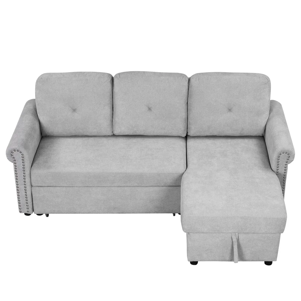 Modern Convertible Sleeper Sofa Bed With Storage Chaise