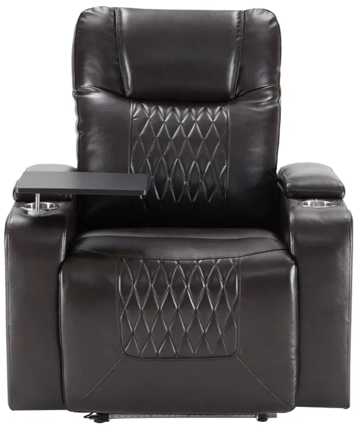 Power Motion Recliner With USB Charging Port And Hidden Arm Storage 2 Convenient Cup Holders Design And 360 Degree Swivel Tray Table