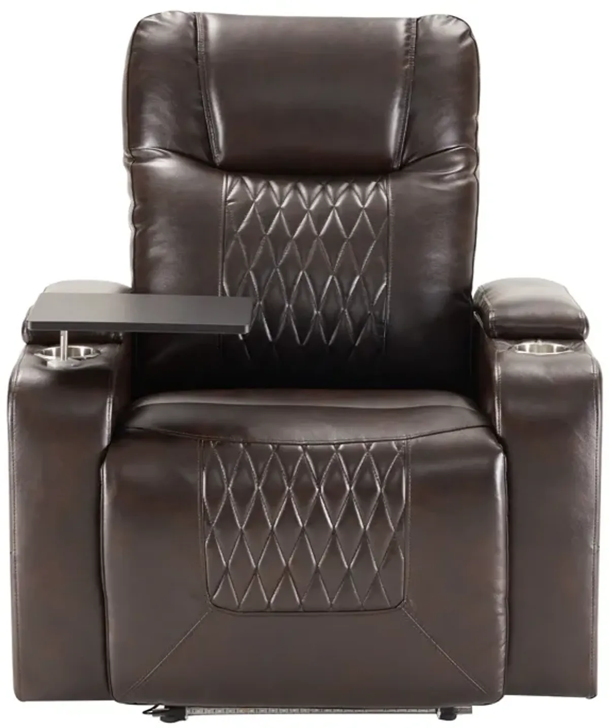 Power Motion Recliner With USB Charging Port And Hidden Arm Storage 2 Convenient Cup Holders Design And 360 Degree Swivel Tray Table