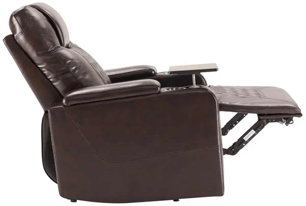 Power Motion Recliner With USB Charging Port And Hidden Arm Storage 2 Convenient Cup Holders Design And 360 Degree Swivel Tray Table