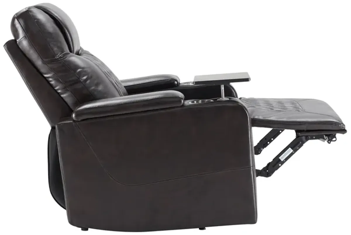 Power Motion Recliner With USB Charging Port And Hidden Arm Storage 2 Convenient Cup Holders Design And 360 Degree Swivel Tray Table