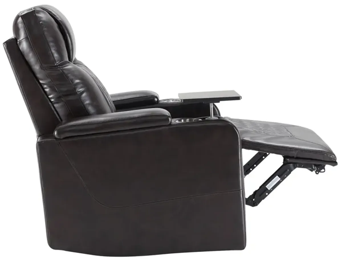 Power Motion Recliner With USB Charging Port And Hidden Arm Storage 2 Convenient Cup Holders Design And 360 Degree Swivel Tray Table