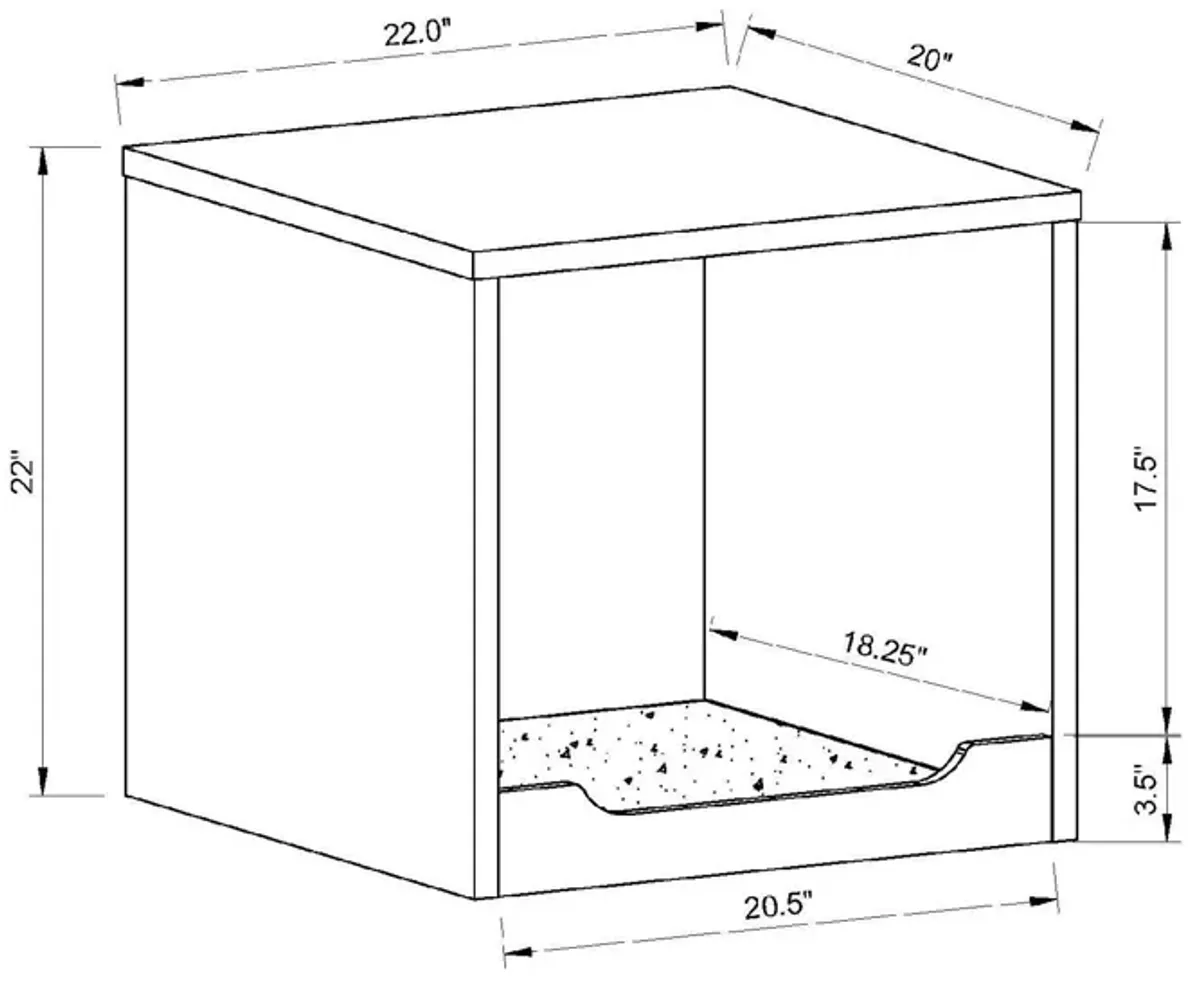 Modern Pet End Table With Removable Mat - Dark Walnut