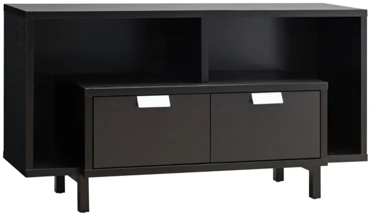 TV Console Table With 2 Drawers And Open Shelving - Red Cocoa