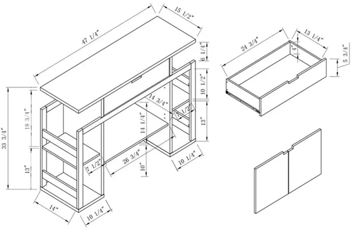 Modernize Kitchen Buffet Organizing Cabinet With 4 Shelves - White / Dark Taupe