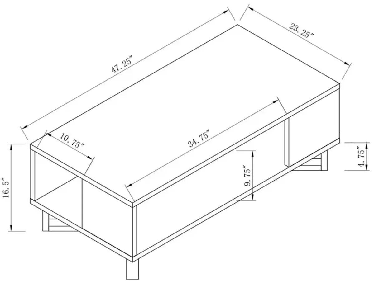 Coffee Table - Distressed Gray / Black