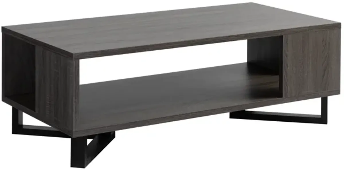 Coffee Table - Distressed Gray / Black