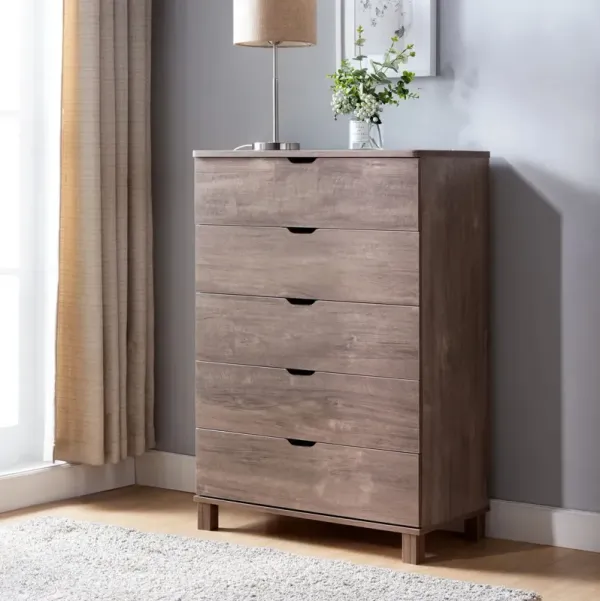 5 Drawers Chest Dresser - Hazelnut