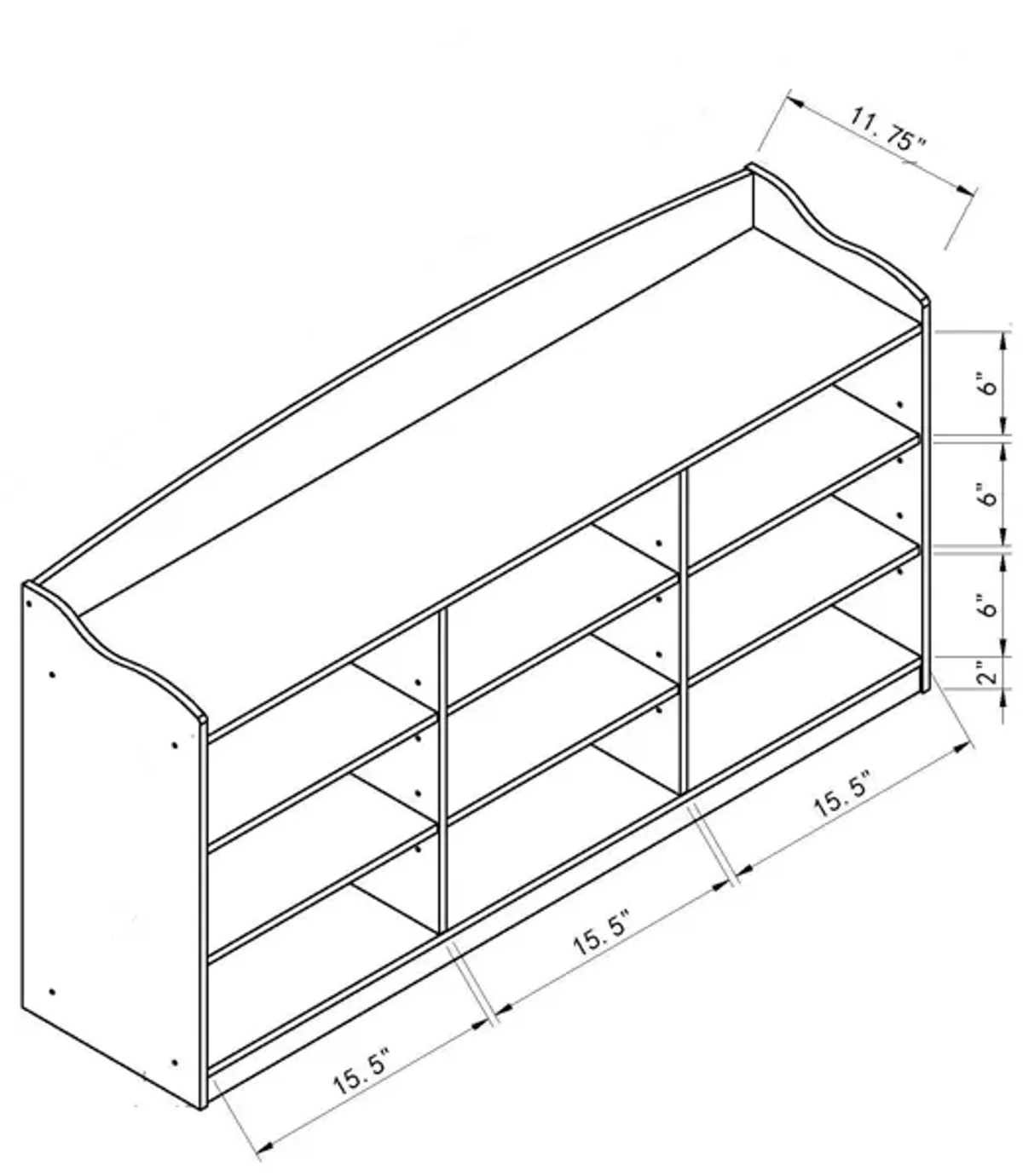 Shoe Storage Bench, Nine Storage Shelves, Entryway Organizer - White