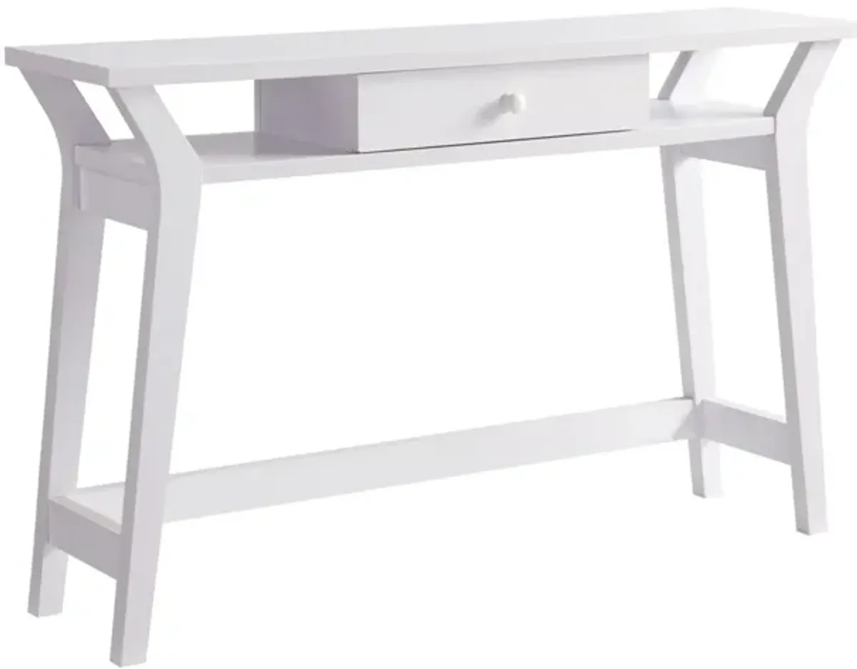 Modern Console With One Drawer - White