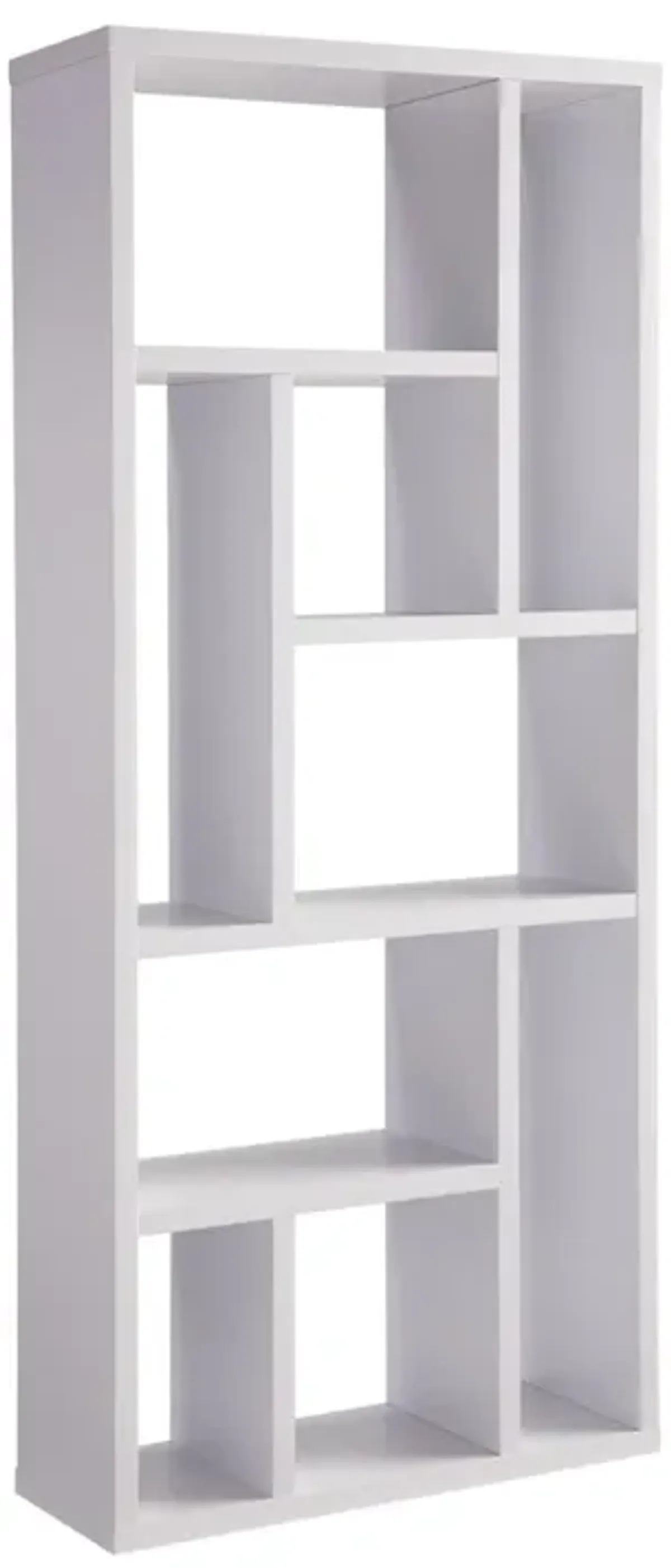 Contemporary Bookcase With Nine Shelves - White