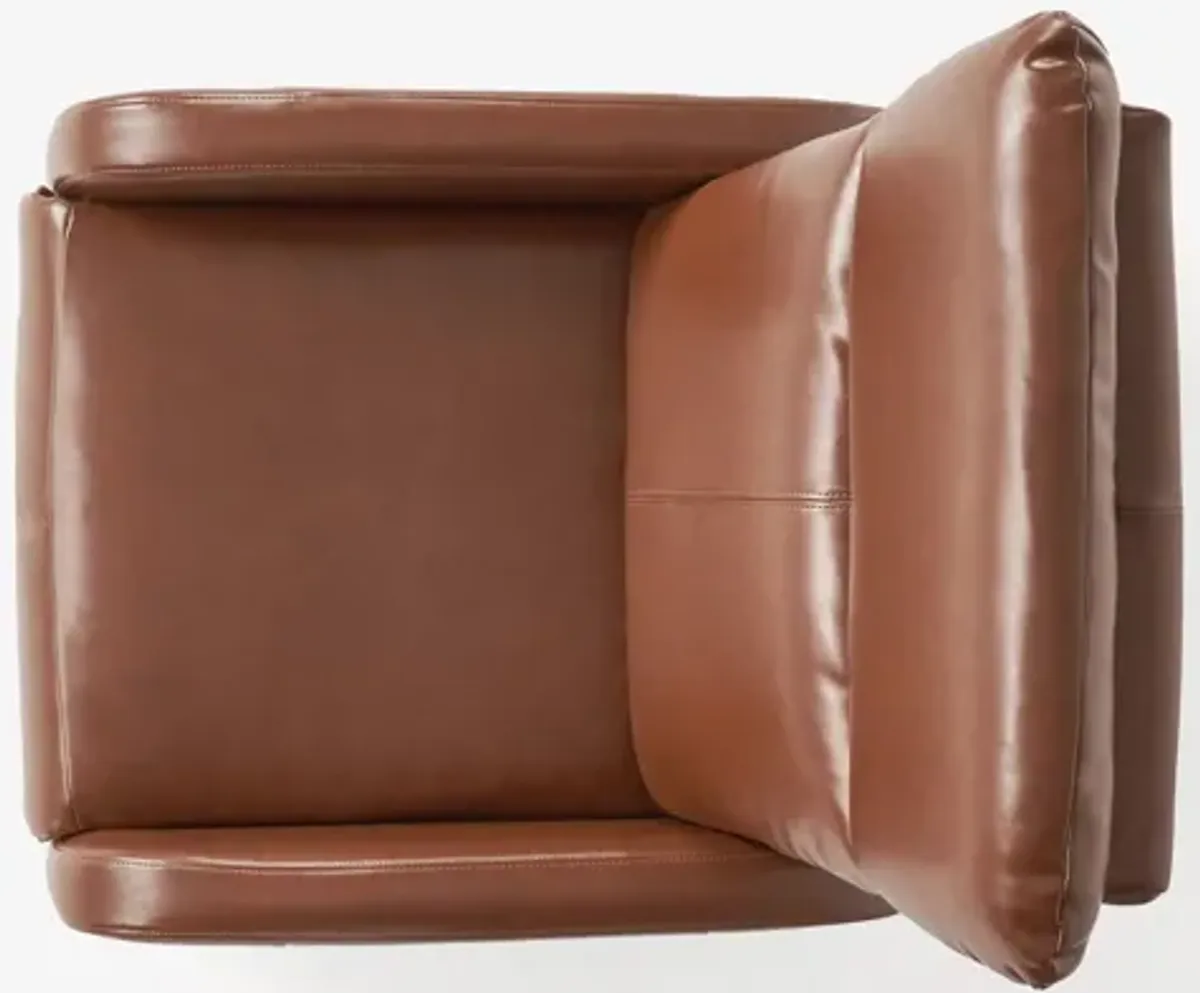 Wide Faux Leather Push Back Standard Recliner - Hazelnut