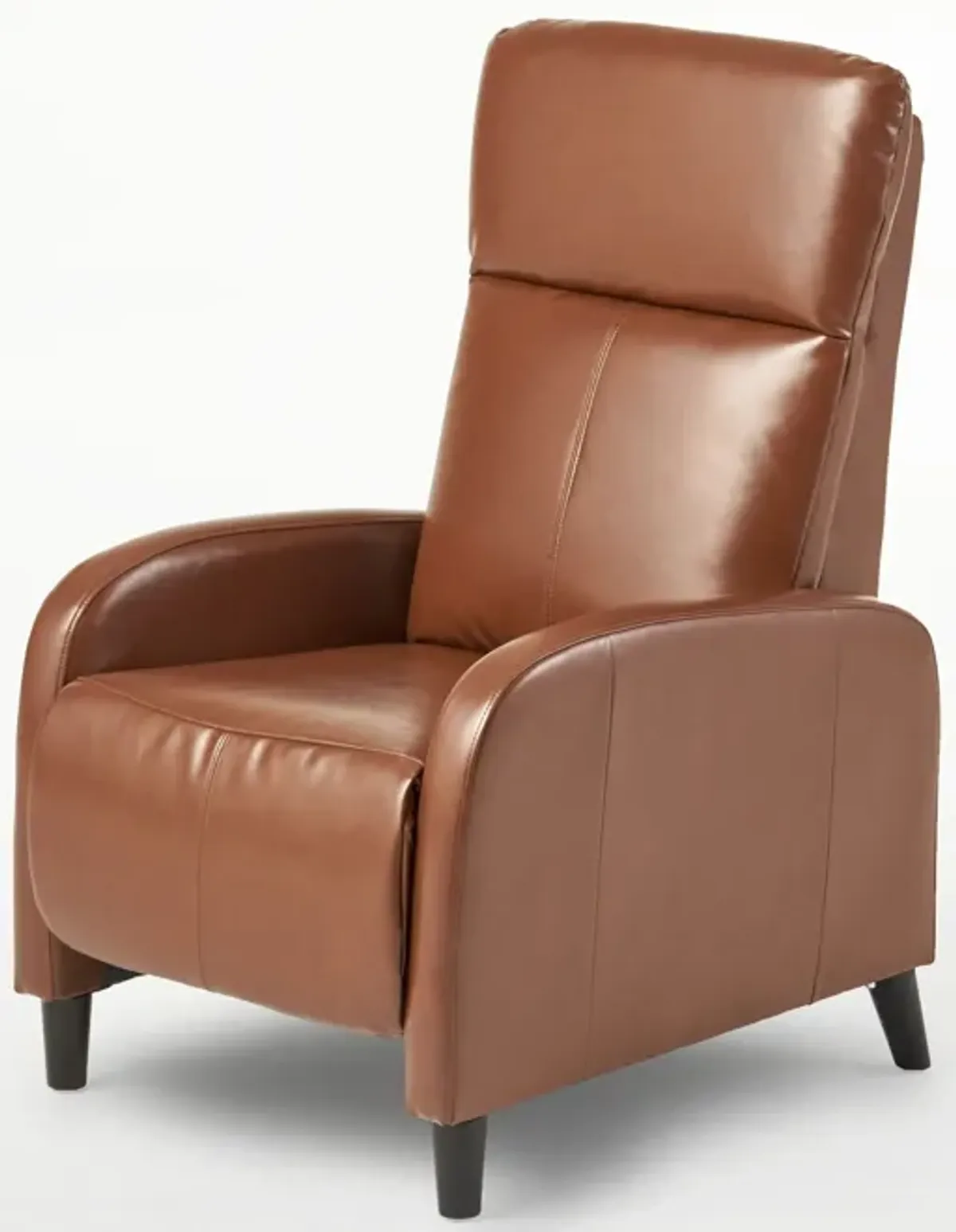 Wide Faux Leather Push Back Standard Recliner - Hazelnut