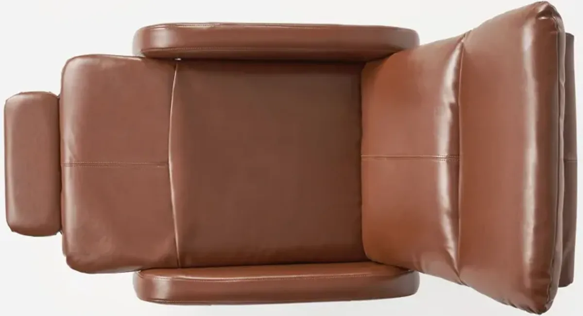 Wide Faux Leather Push Back Standard Recliner - Hazelnut