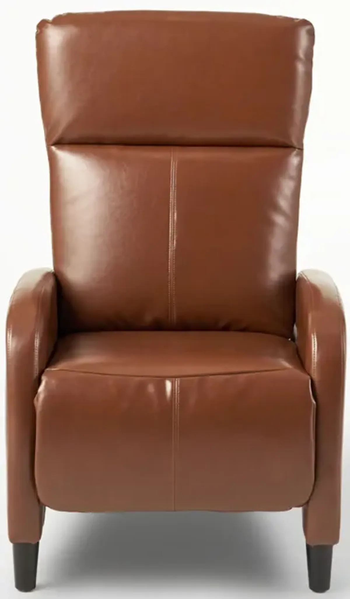 Wide Faux Leather Push Back Standard Recliner - Hazelnut