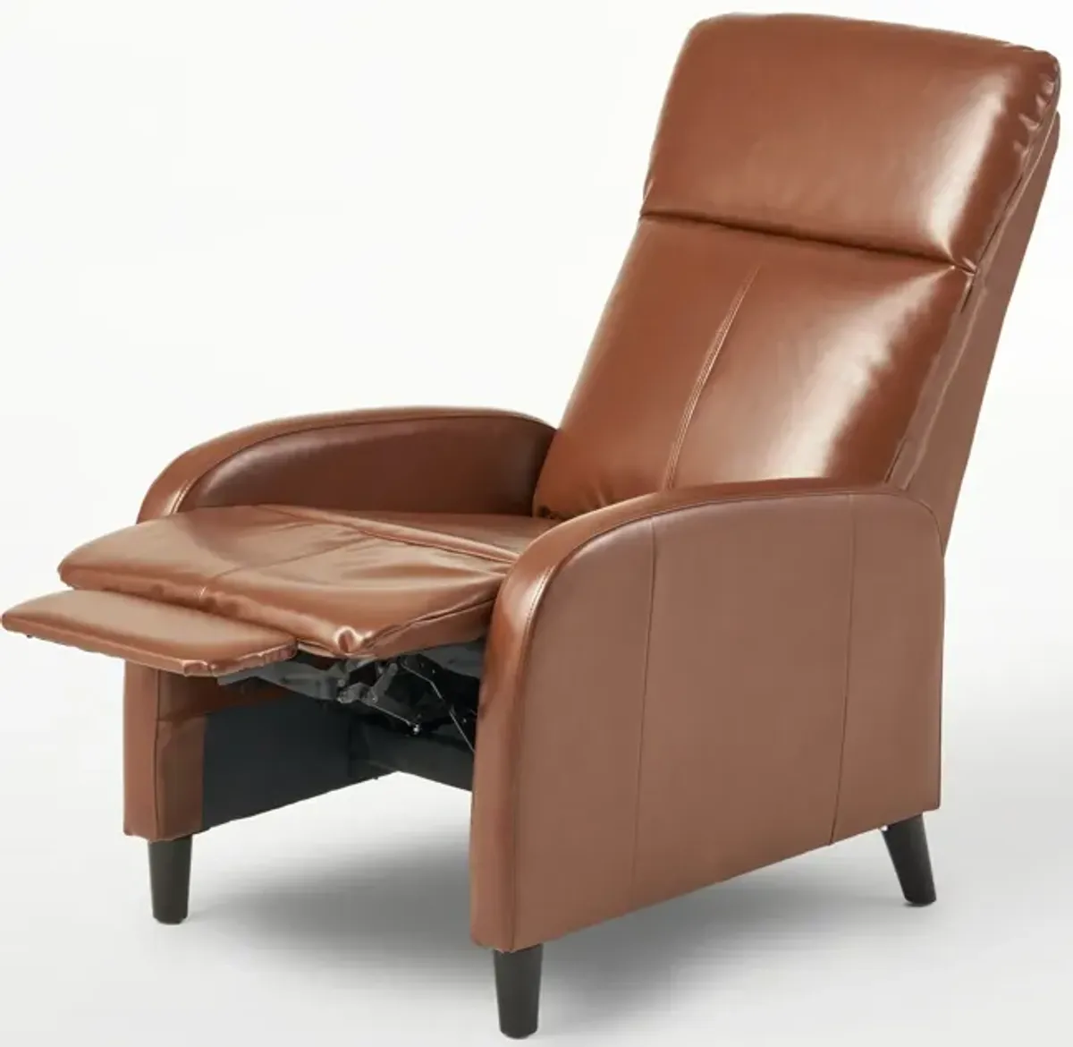 Wide Faux Leather Push Back Standard Recliner - Hazelnut