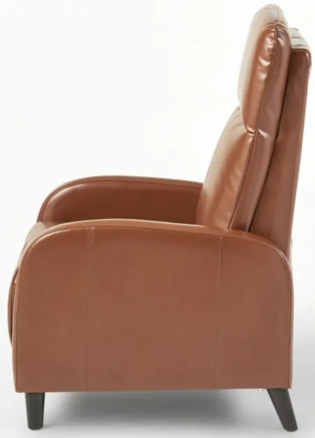 Wide Faux Leather Push Back Standard Recliner - Hazelnut