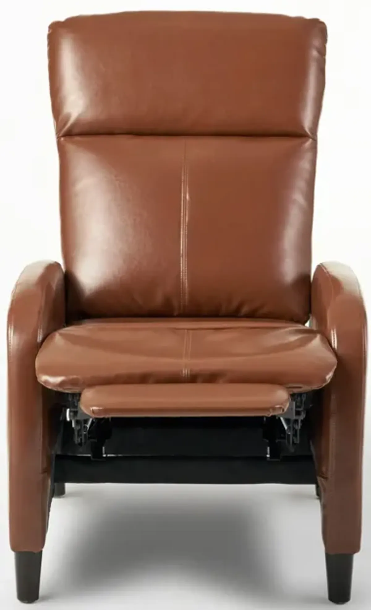 Wide Faux Leather Push Back Standard Recliner - Hazelnut