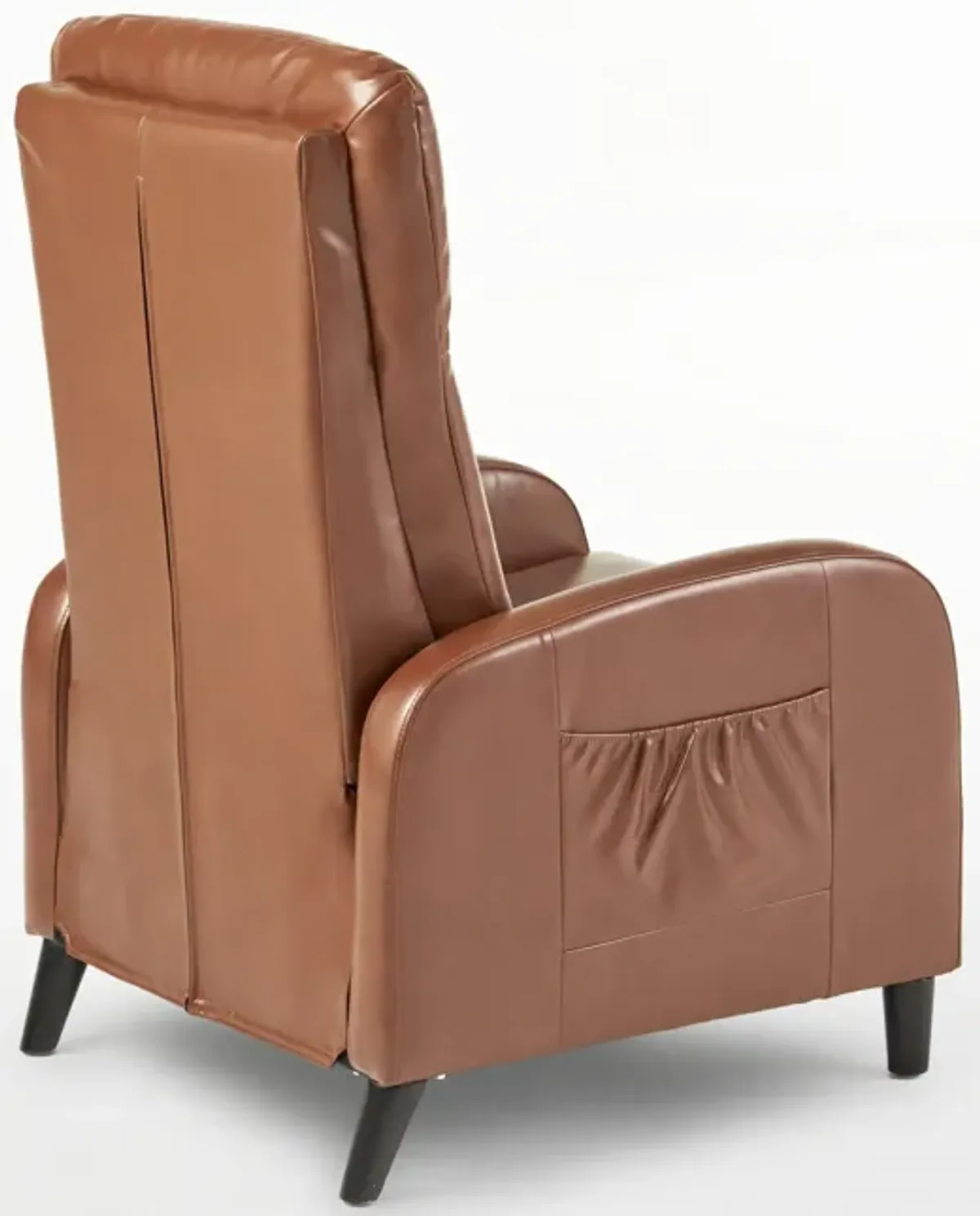 Wide Faux Leather Push Back Standard Recliner - Hazelnut