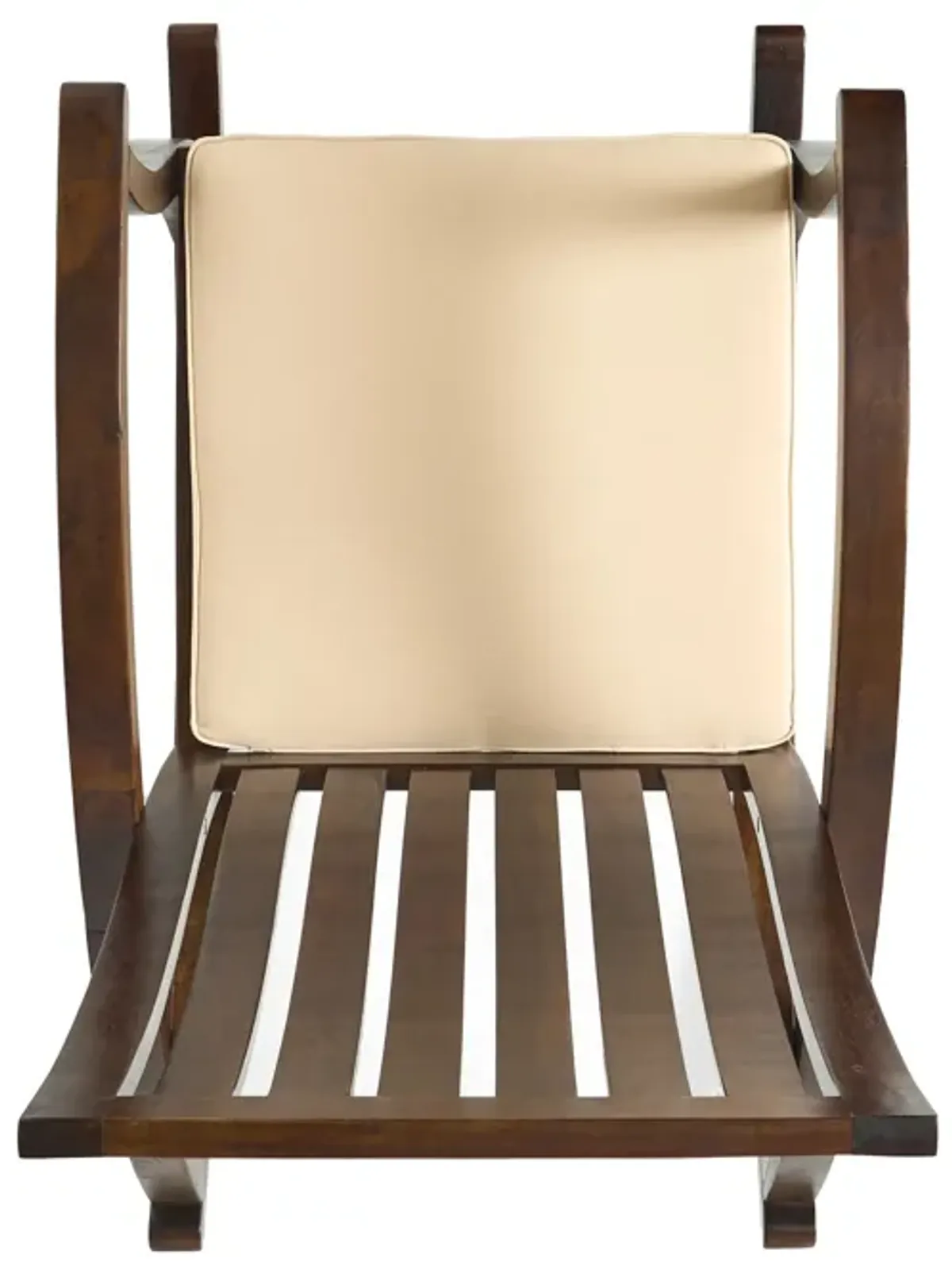 Acacia Wood Rocking Chair With Cushion - Brown