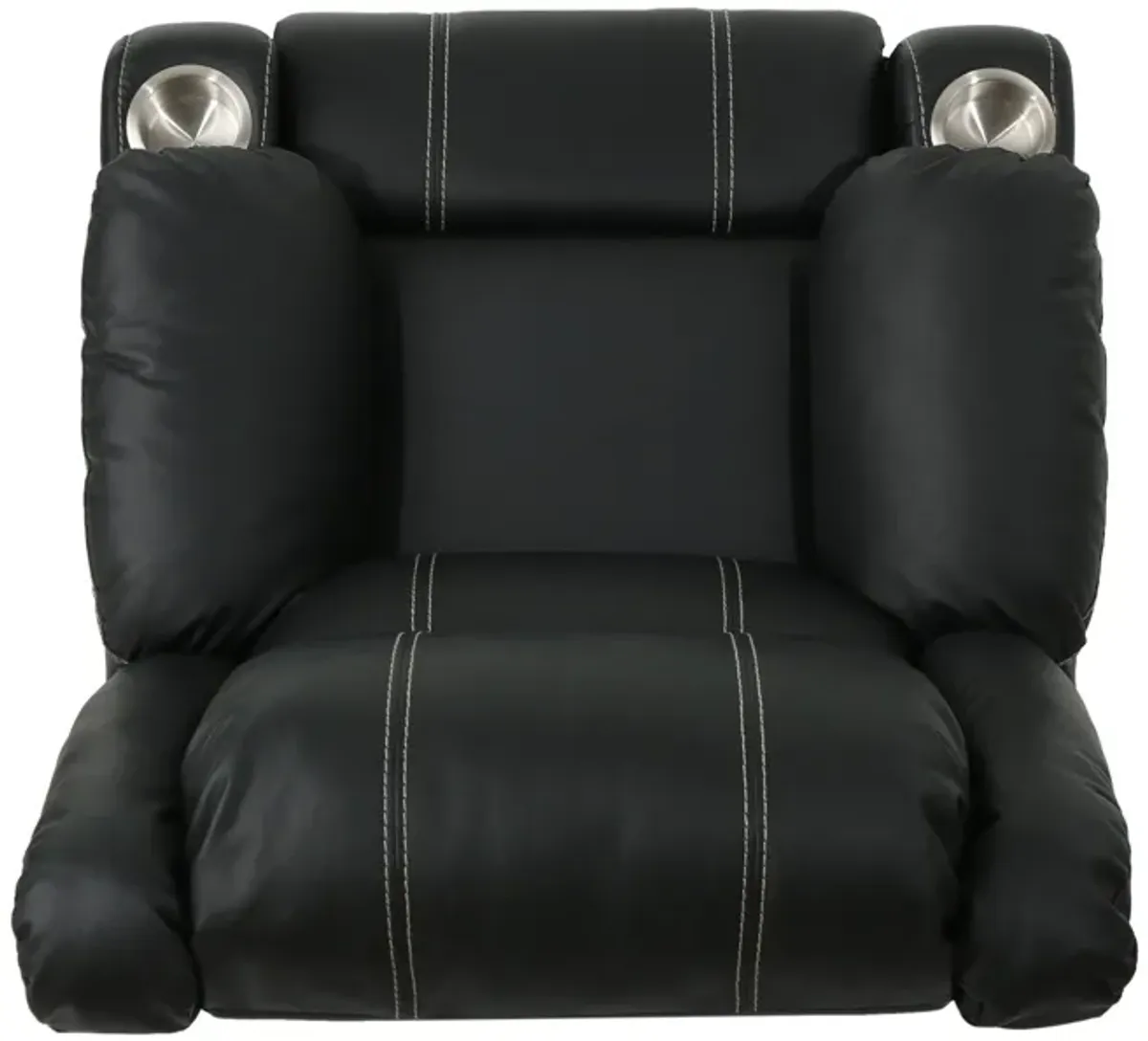 Glider Recliner With Steel Cup Holders - Black