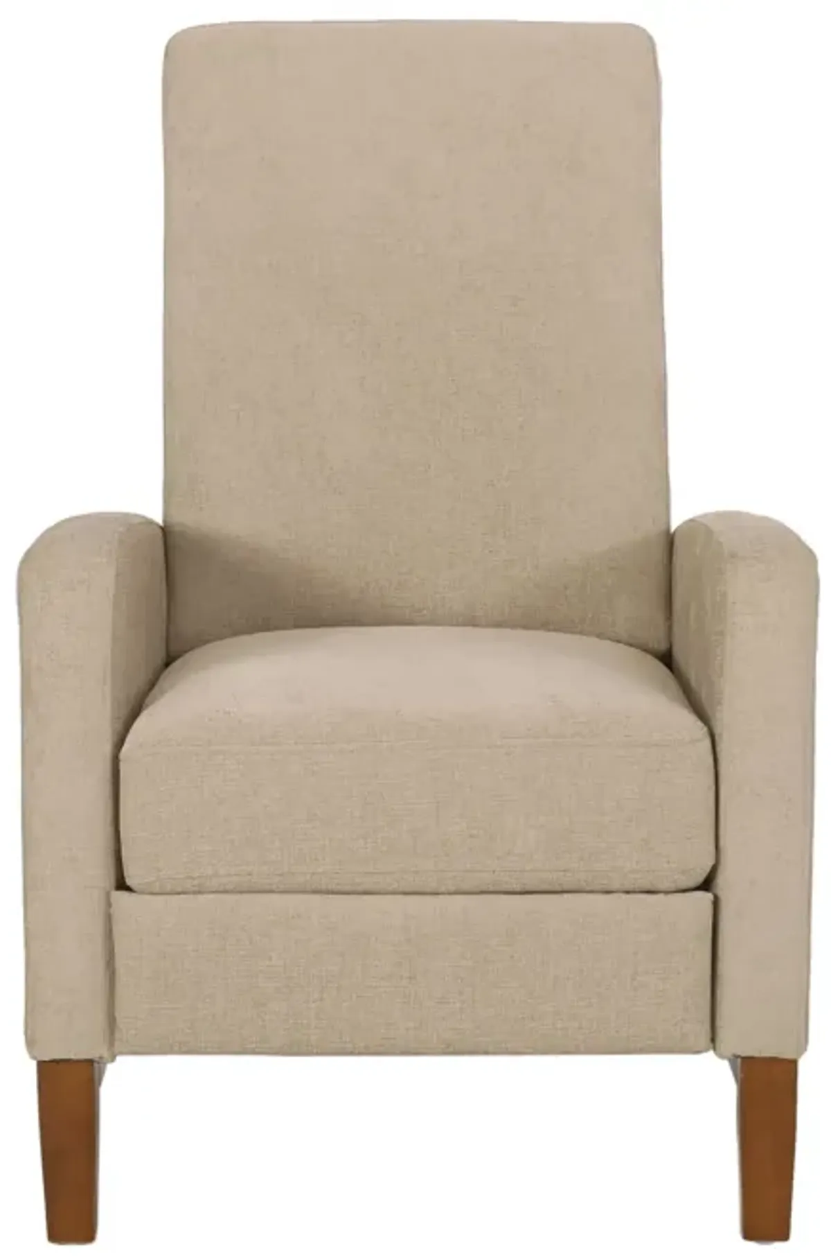 Wide Wood Hand Manual Club Recliner - Sand