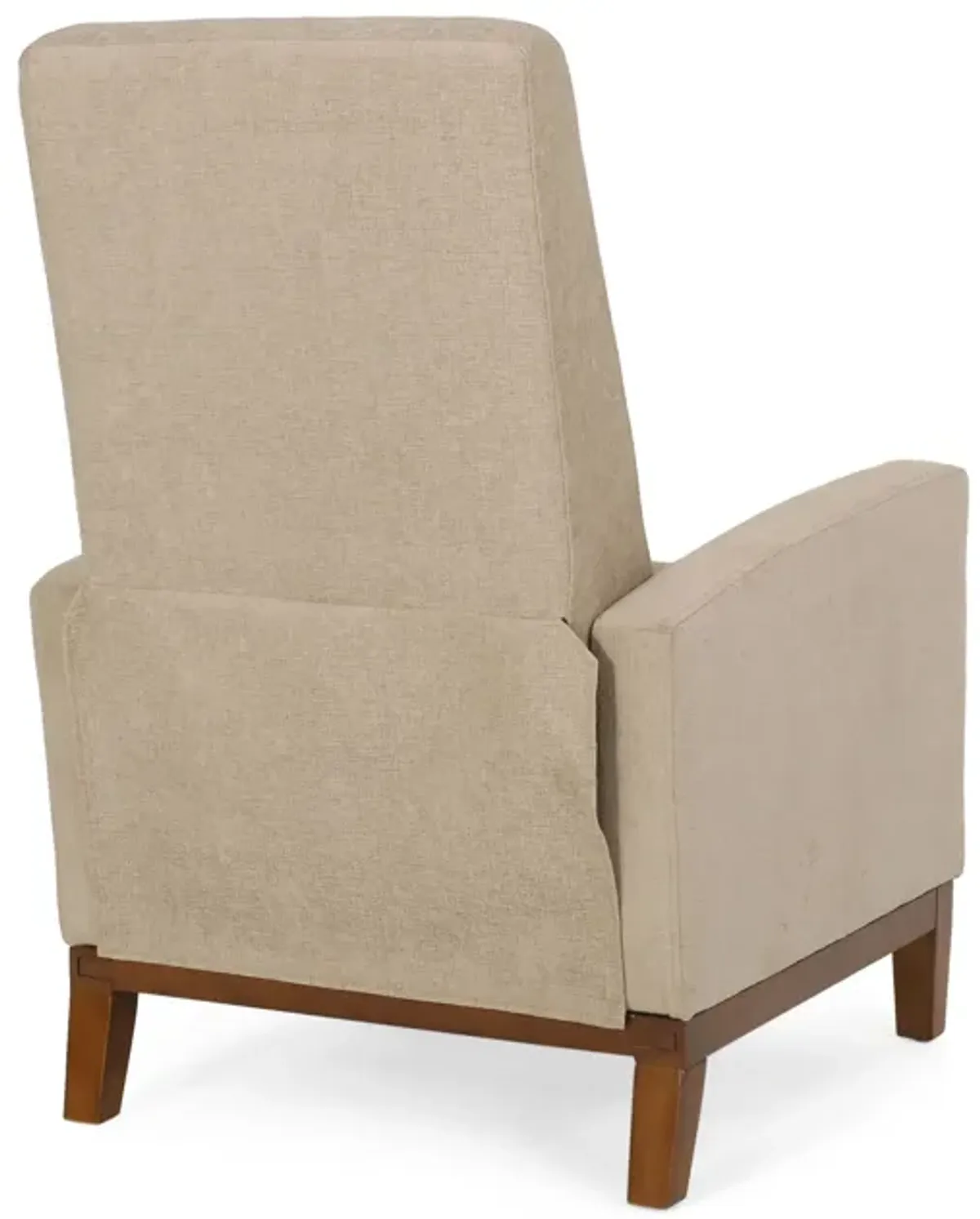 Wide Wood Hand Manual Club Recliner - Sand