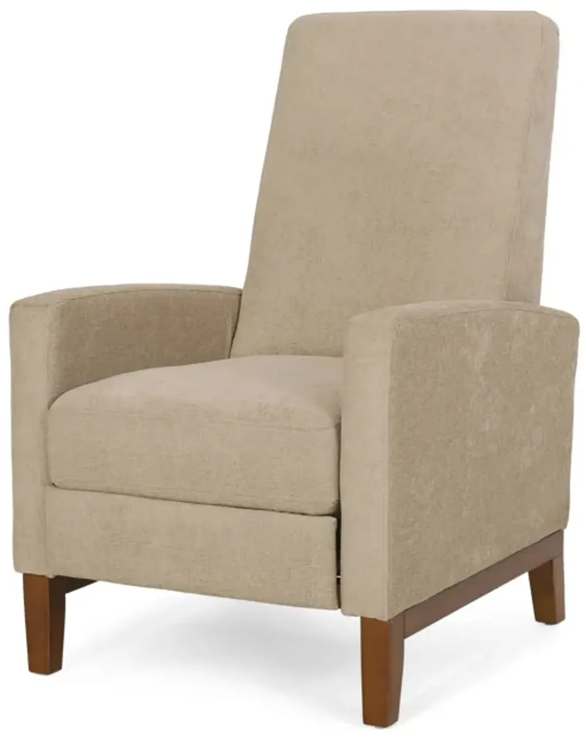 Wide Wood Hand Manual Club Recliner - Sand