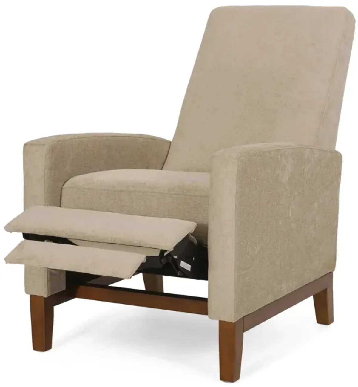 Wide Wood Hand Manual Club Recliner - Sand