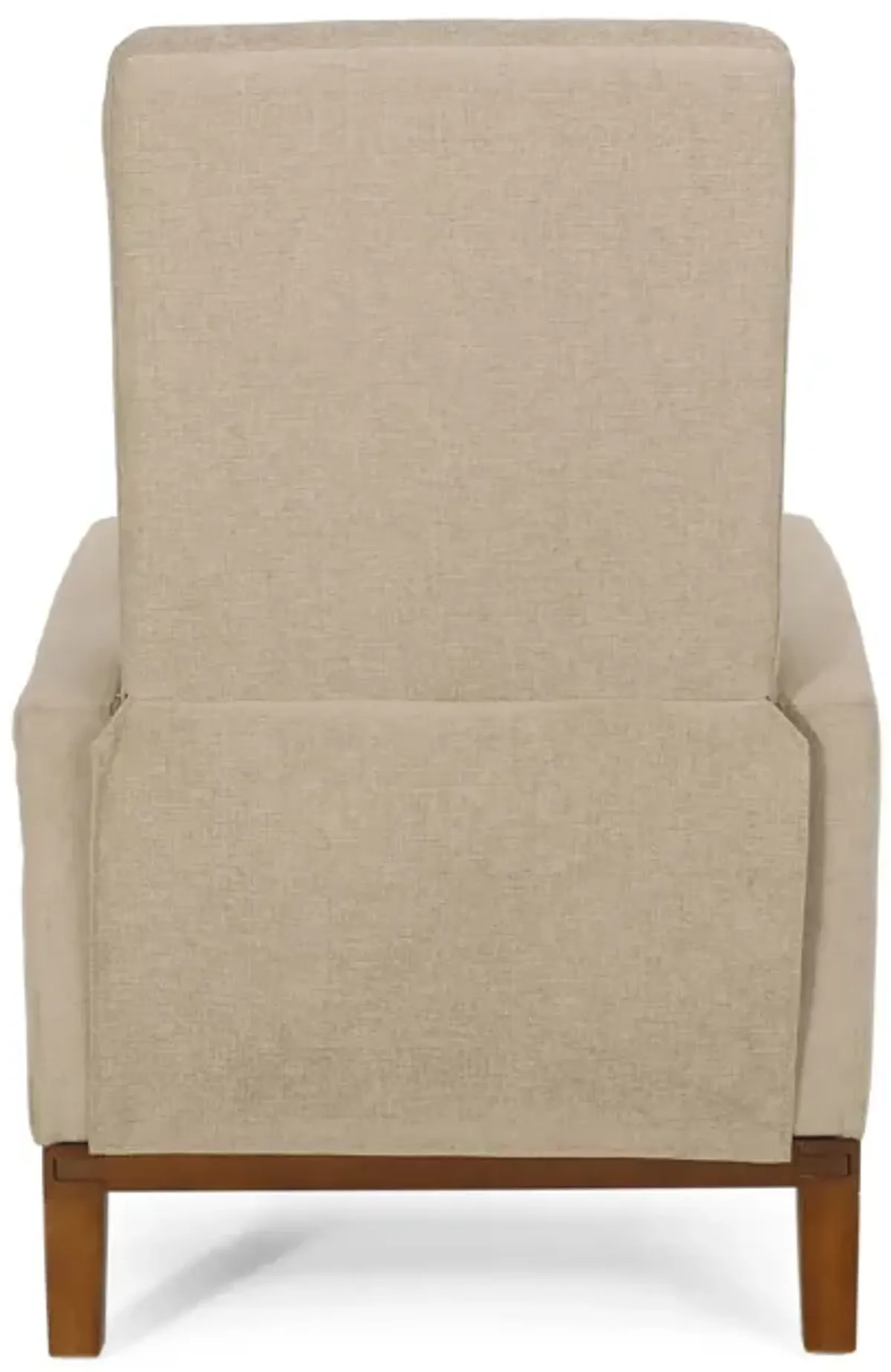 Wide Wood Hand Manual Club Recliner - Sand