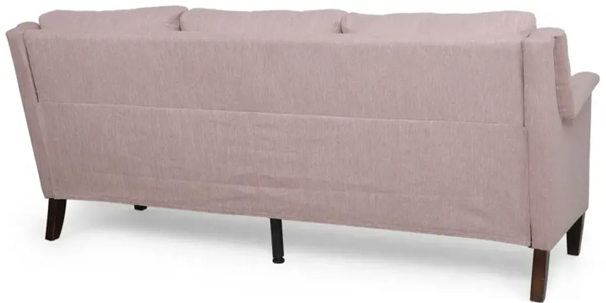 Comfy 3 Seat Sofa With Wooden Legs, For Living Room And Study - Light Pink