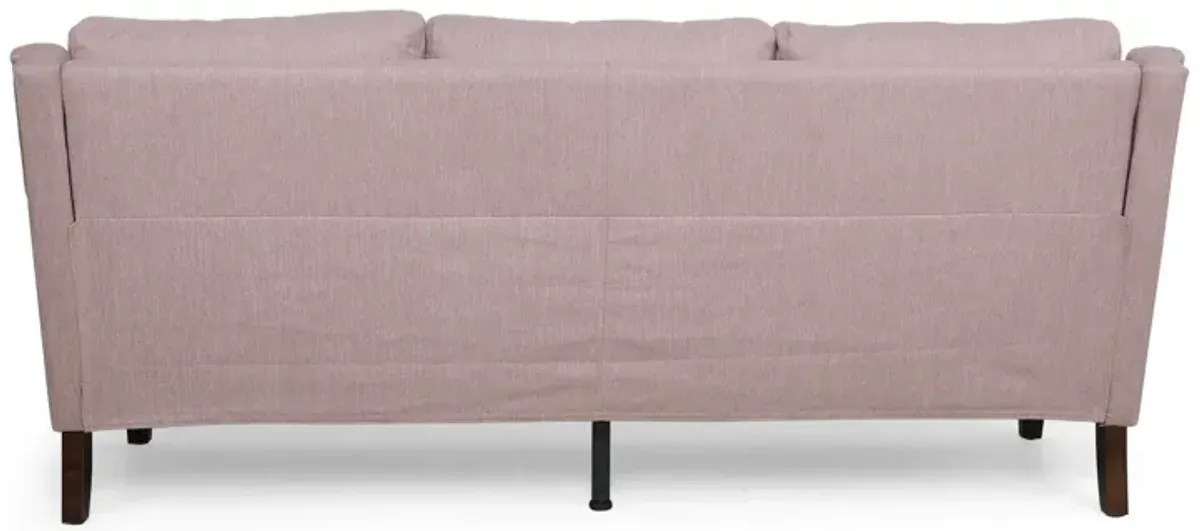 Comfy 3 Seat Sofa With Wooden Legs, For Living Room And Study - Light Pink