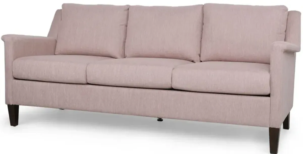 Comfy 3 Seat Sofa With Wooden Legs, For Living Room And Study - Light Pink