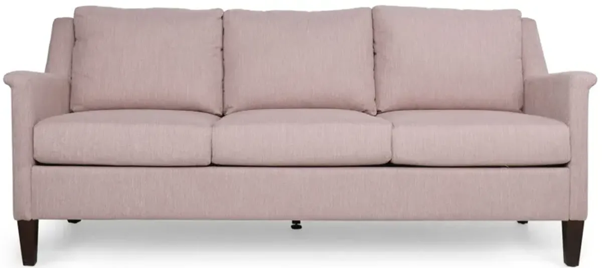 Comfy 3 Seat Sofa With Wooden Legs, For Living Room And Study - Light Pink