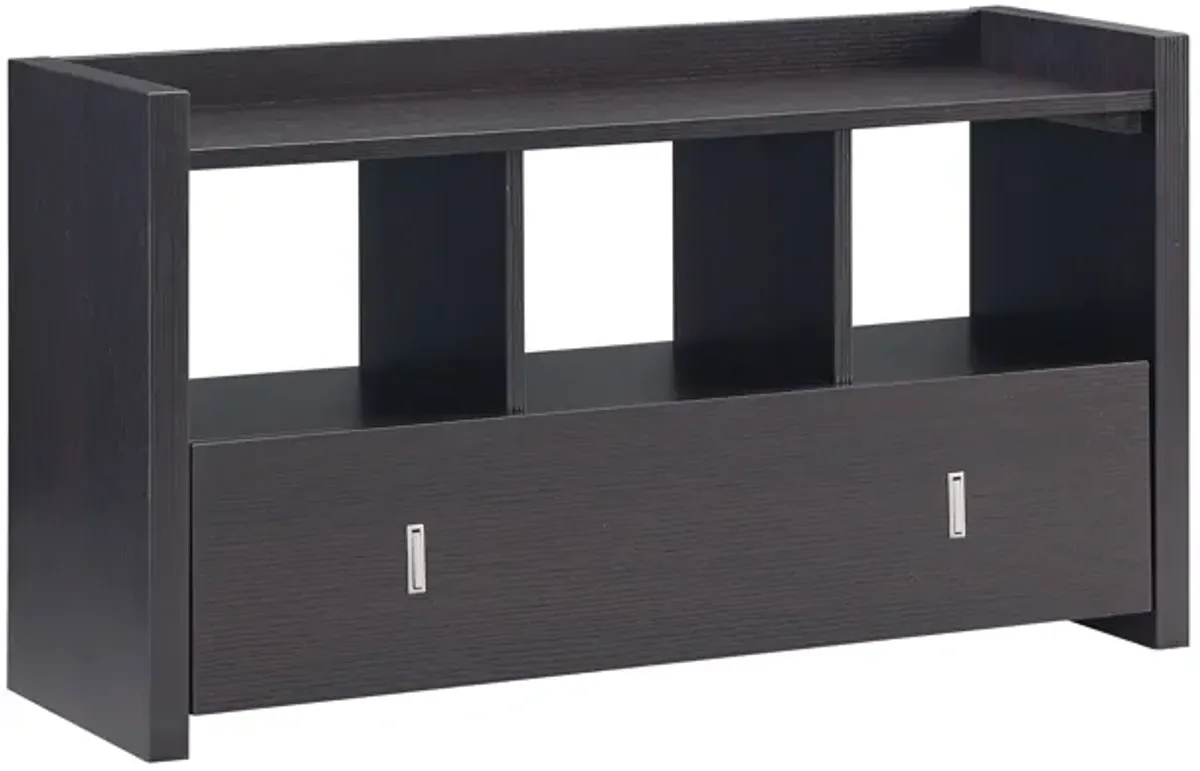 Shoe Entry Bench With Three Shelves, One Drawer With Divided Compartment