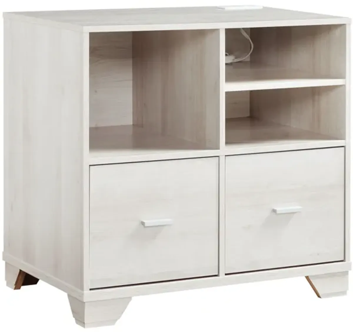 Home Office Printer Stand With File Cabinets And Open Shelving