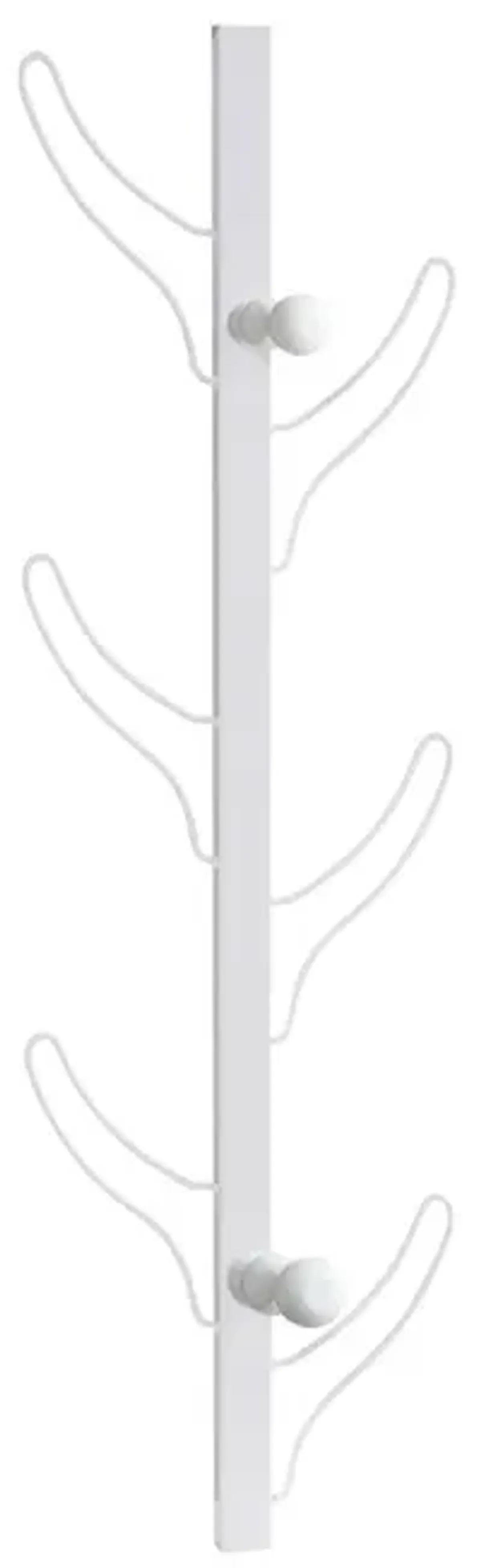 Vertical Eight Hook Coat Rack Wall Mount - Silver