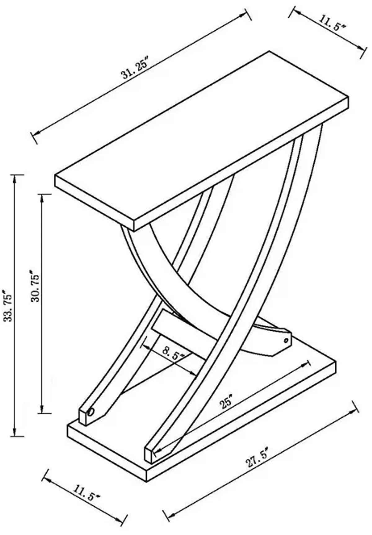 Console Table For Hallway Curved Design Entryway Console Table