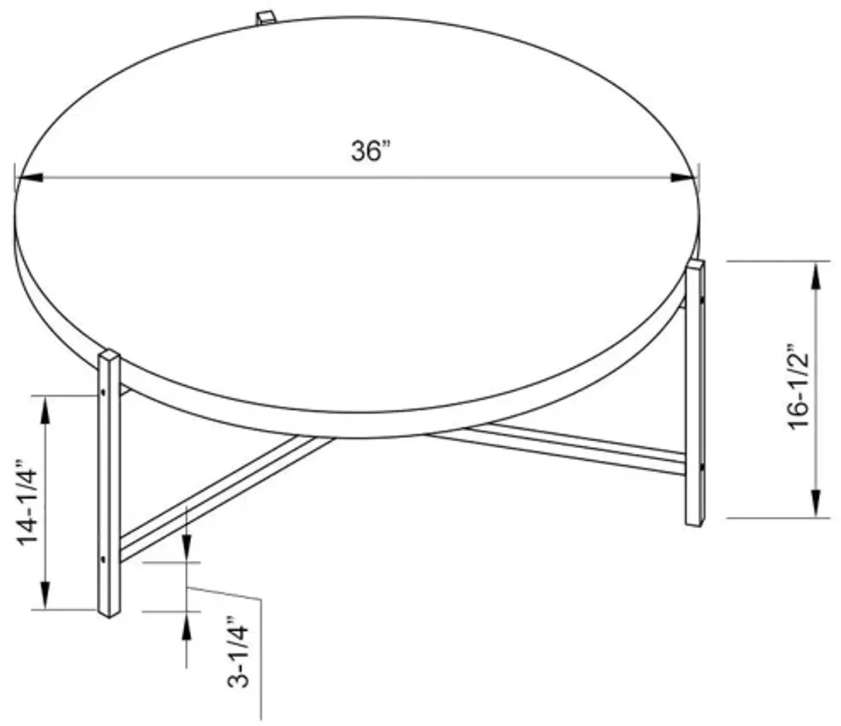 Round Coffee Table With White Metal Legs