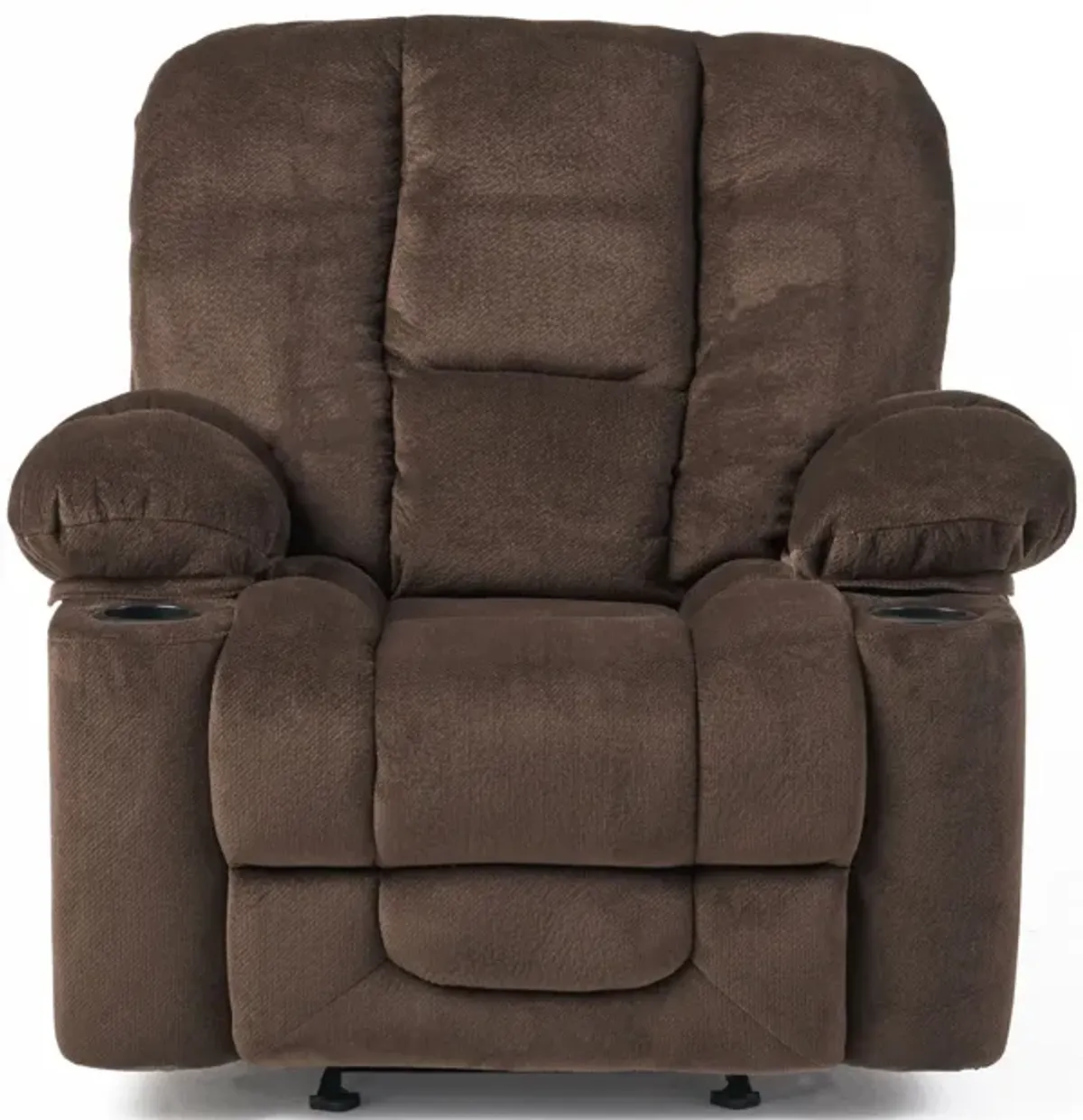 Luxurious Manual Recliner Chair With Skin-Friendly Fabric And Dual Cup Holders