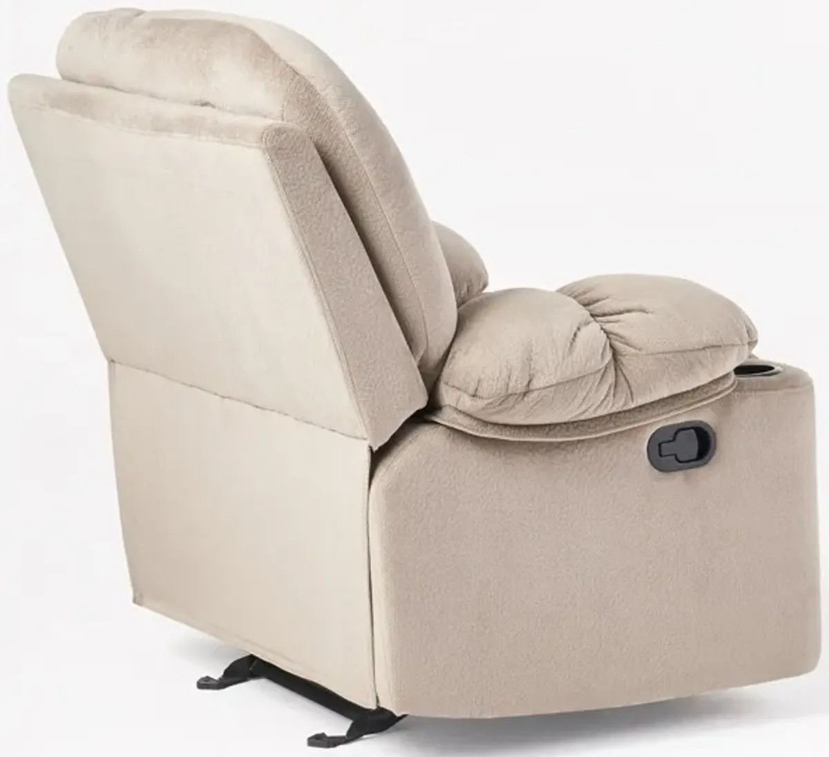 Luxurious Manual Recliner Chair With Skin-Friendly Fabric And Dual Cup Holders