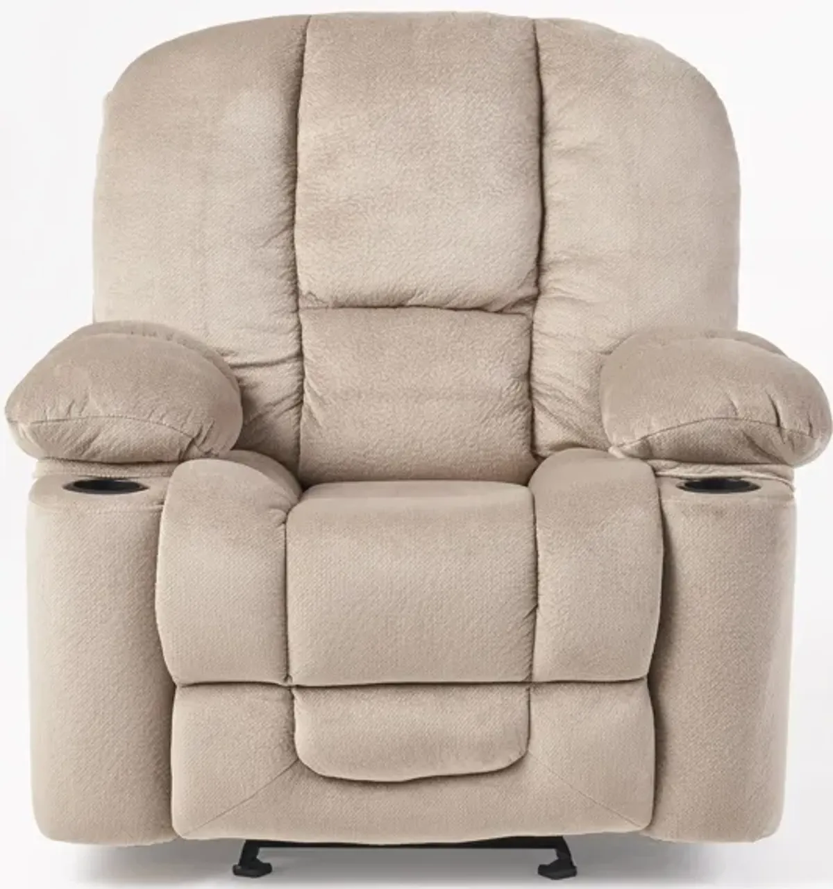 Luxurious Manual Recliner Chair With Skin-Friendly Fabric And Dual Cup Holders