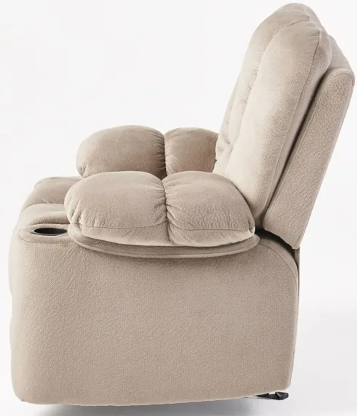 Luxurious Manual Recliner Chair With Skin-Friendly Fabric And Dual Cup Holders