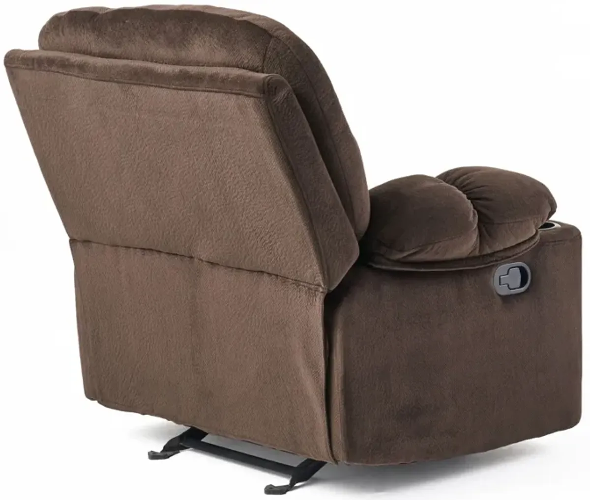 Luxurious Manual Recliner Chair With Skin-Friendly Fabric And Dual Cup Holders