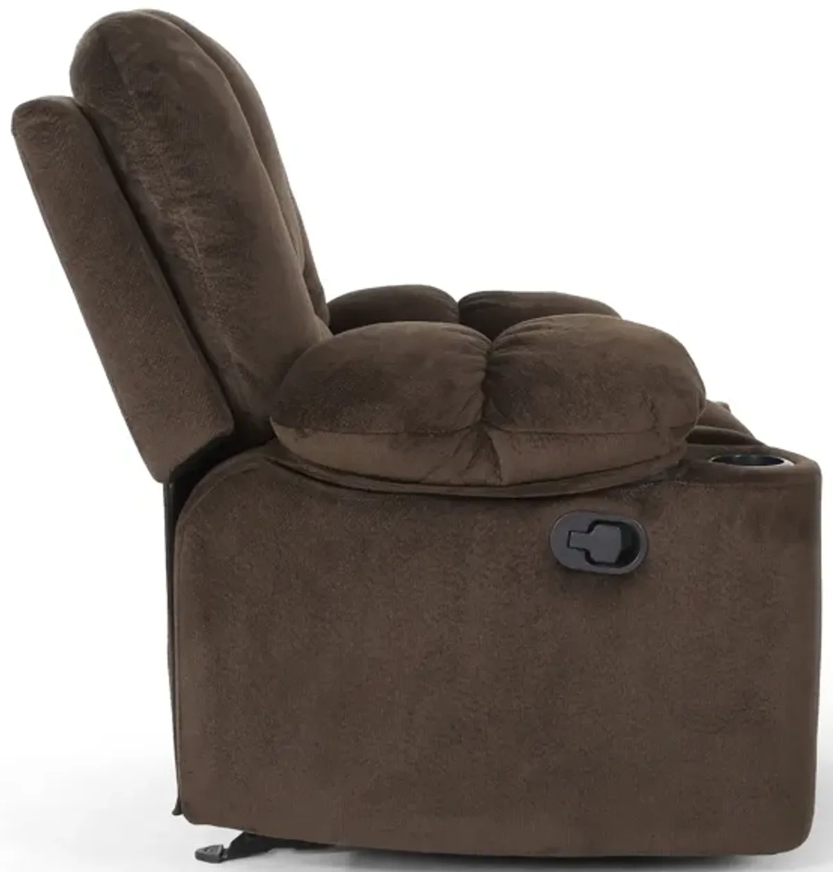 Luxurious Manual Recliner Chair With Skin-Friendly Fabric And Dual Cup Holders