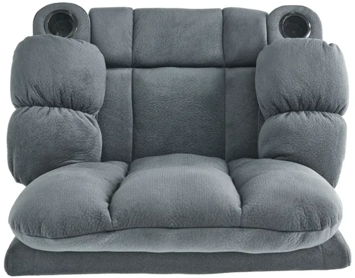 Luxurious Manual Recliner Chair With Skin-Friendly Fabric And Dual Cup Holders