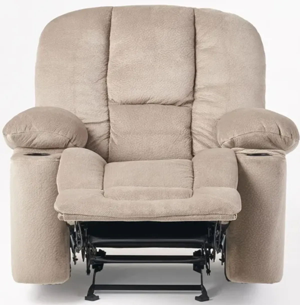 Luxurious Manual Recliner Chair With Skin-Friendly Fabric And Dual Cup Holders