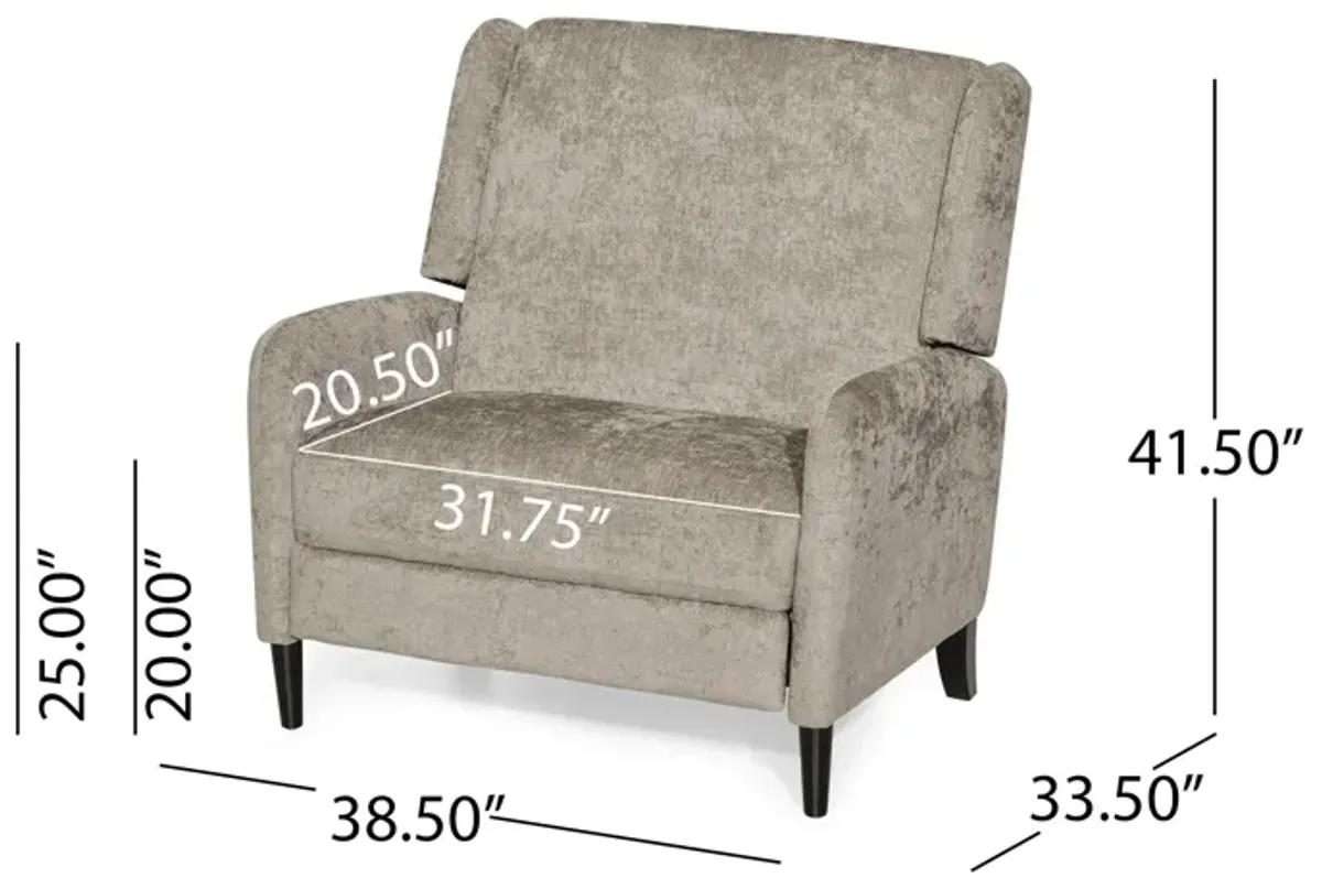 Oversized Textured Fabric Pushback Recliner