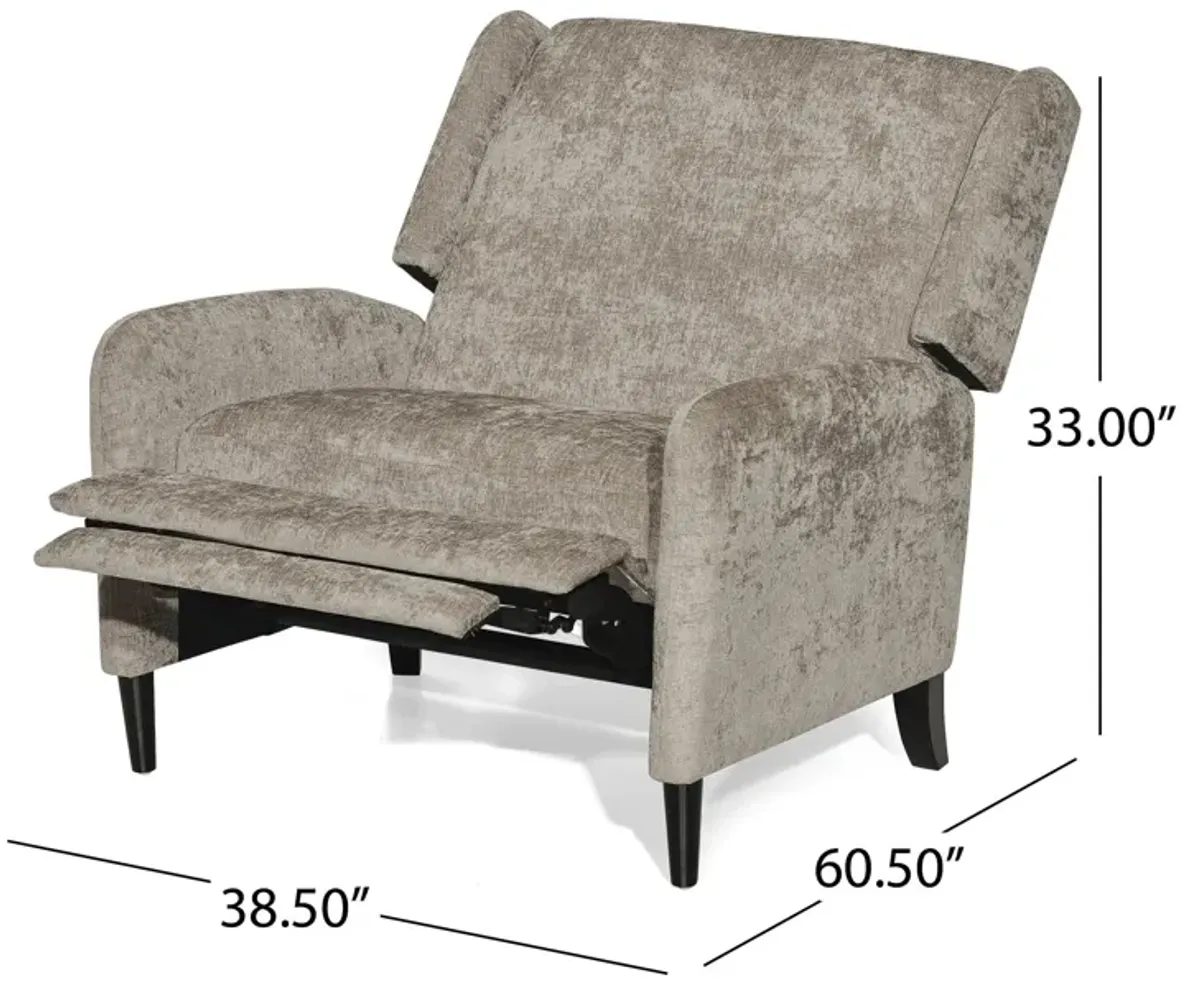 Oversized Textured Fabric Pushback Recliner