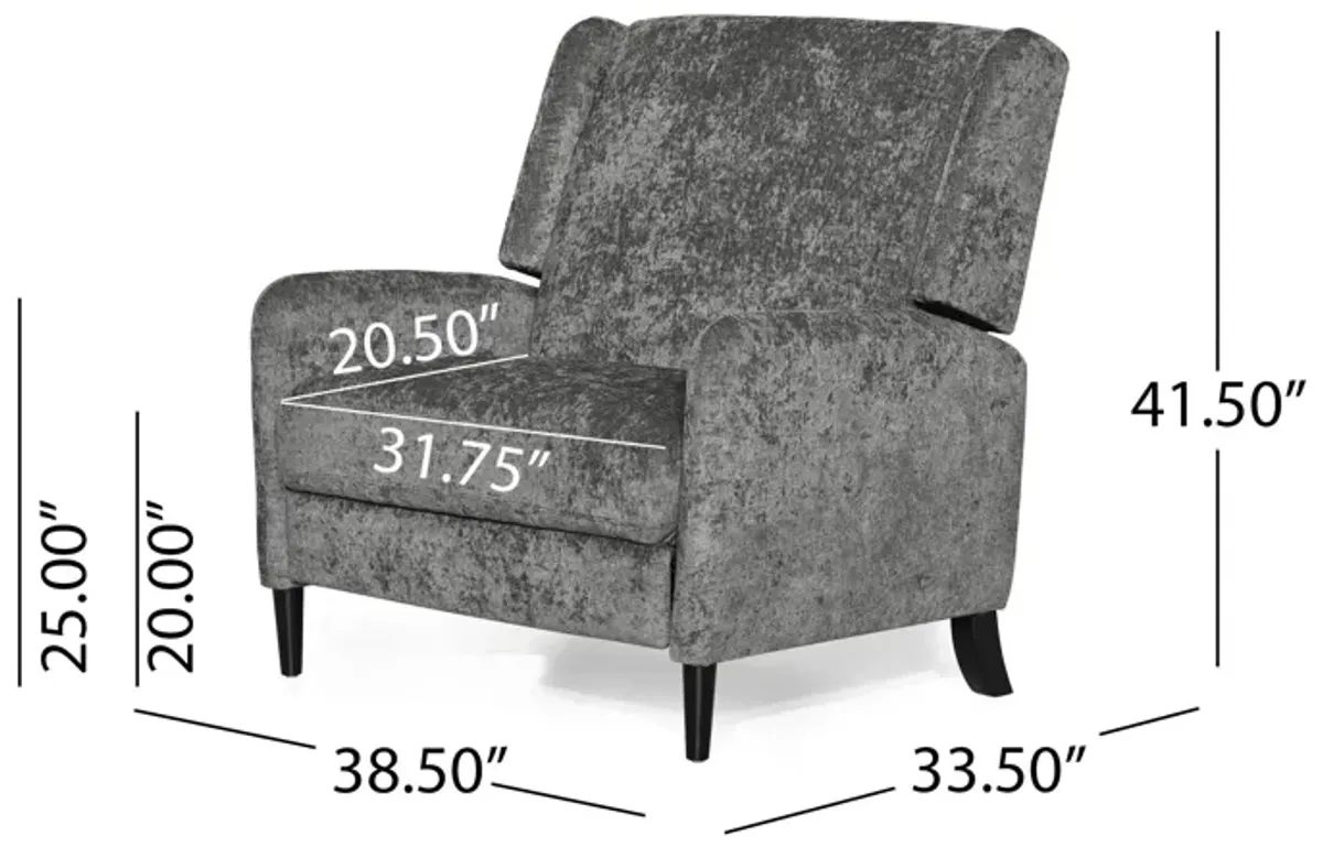 Oversized Textured Fabric Pushback Recliner